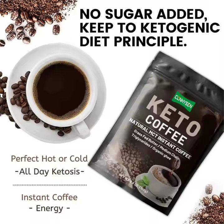 Etiqueta privada Keto adelgazamiento Café Pérdida de peso Control de la dieta MCT Reemplazo de comidas Comida instantánea