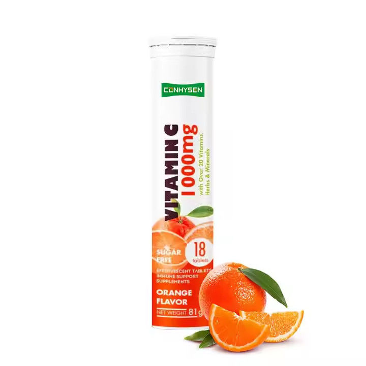 OEM ODM Comprimidos de vitamina C efervescente 1000mg Más de 20 vitaminas hierbas minerales apoyo inmunológico