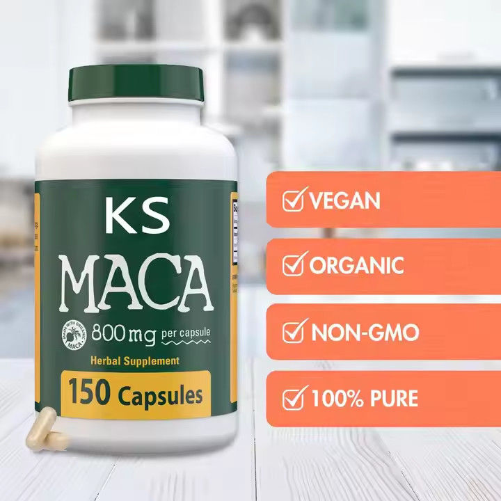 Capsulas de raíz de maca energía apoyo inmunológico hombre energía orgánica píldoras de mejora masculina