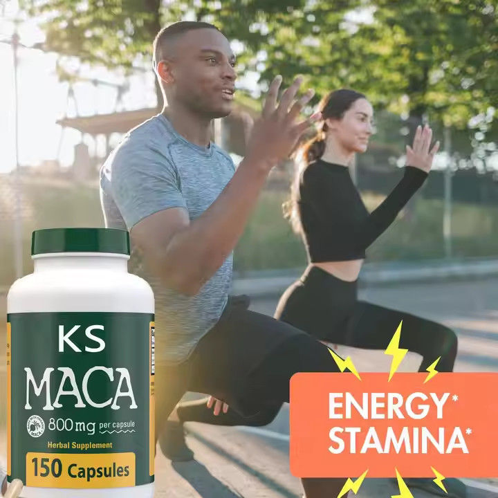 Capsulas de raíz de maca energía apoyo inmunológico hombre energía orgánica píldoras de mejora masculina