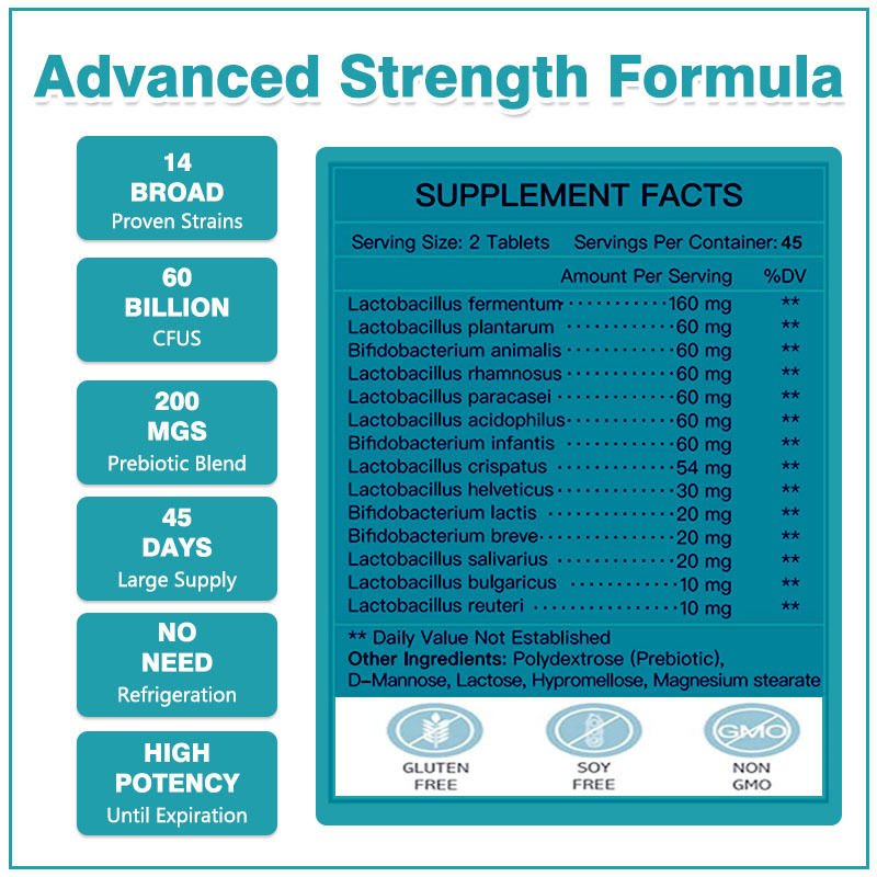 Cápsulas de probióticos para hombres reducen la hinchazón y los gases para la salud