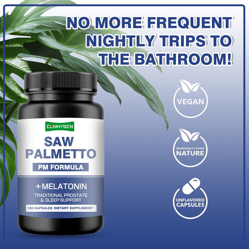 Suplemento vegano de Saw Palmetto OEM/ODM, cápsulas de Saw Palmetto para reducir la micción frecuente