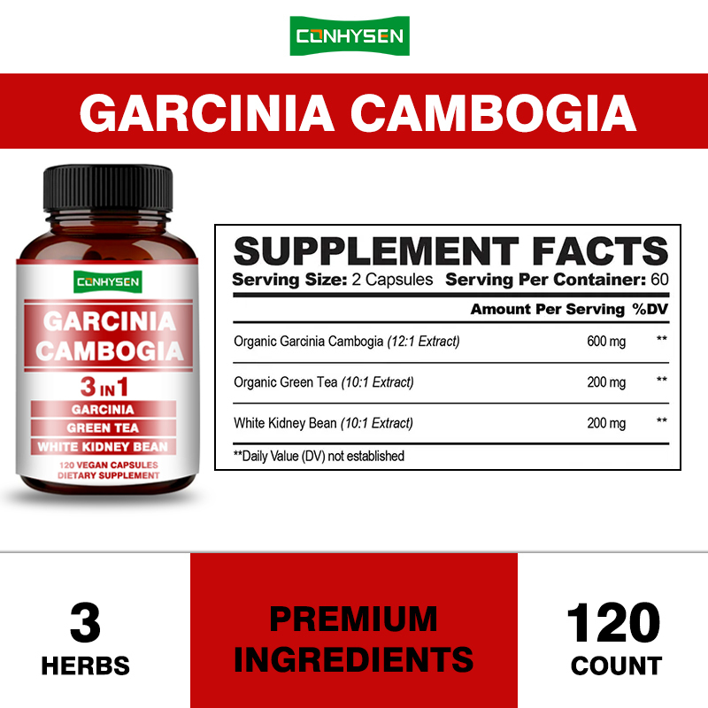 Cápsulas de Garcinia Cambogia de Alta Calidad 3 en 1 Suplemento para Adelgazar que Apoya el Equilibrio Corporal