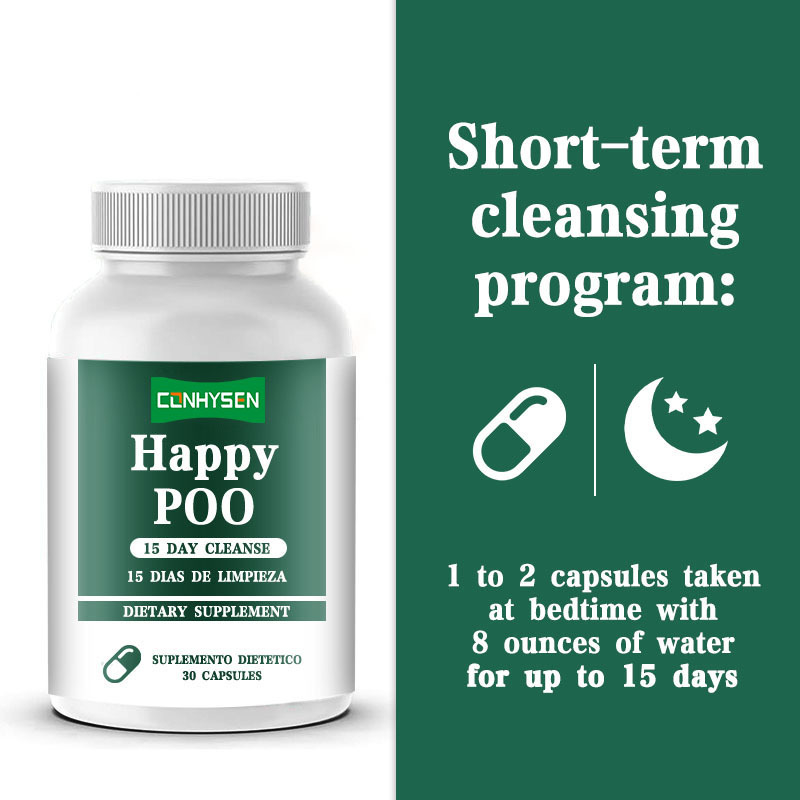 Cápsulas de 15 días de limpieza Happy Poo Reducen la hinchazón y el estreñimiento Productos para adelgazar