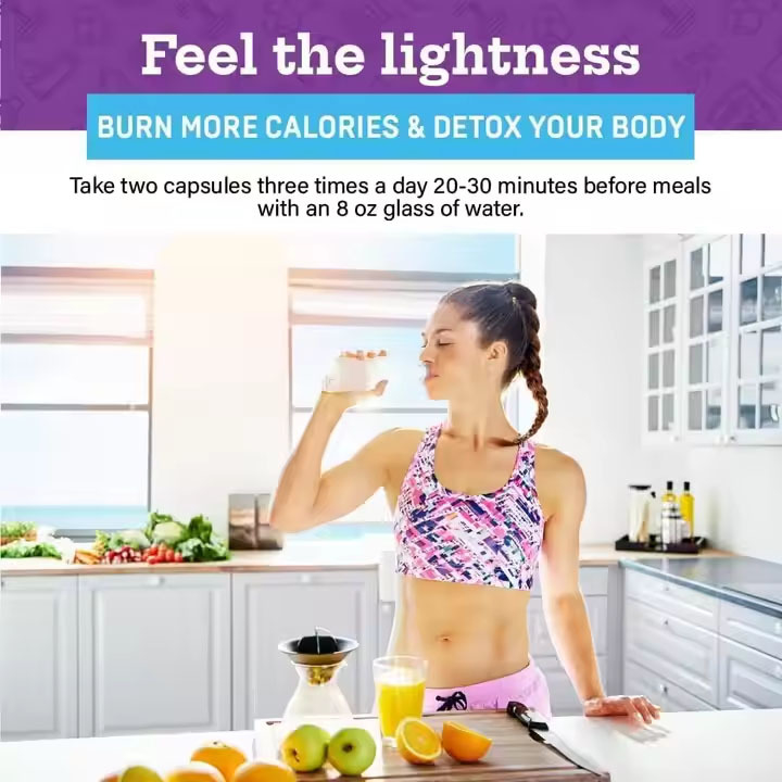 Quemador de grasa de origen vegetal de primera calidad con Garcinia Cambogia L-Carnitina Aumenta el metabolismo Reduce el apetito Desintoxica Energize