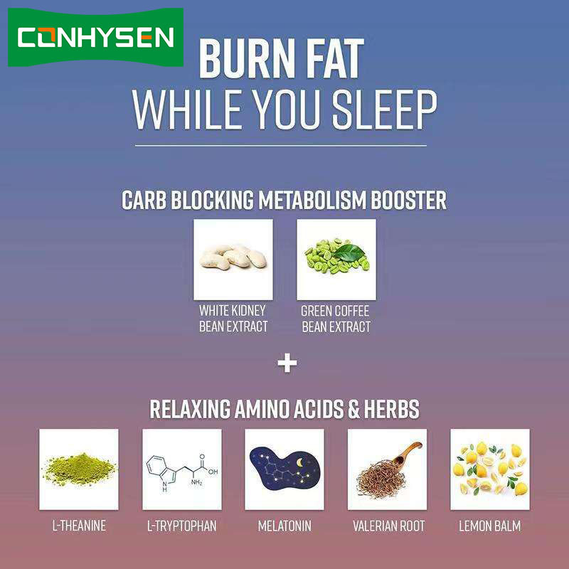 OEM quemador de grasa nocturno bloqueador de carbohidratos estimulante del metabolismo supresor del apetito para hombres y mujeres cápsula quemadora de grasa nocturna