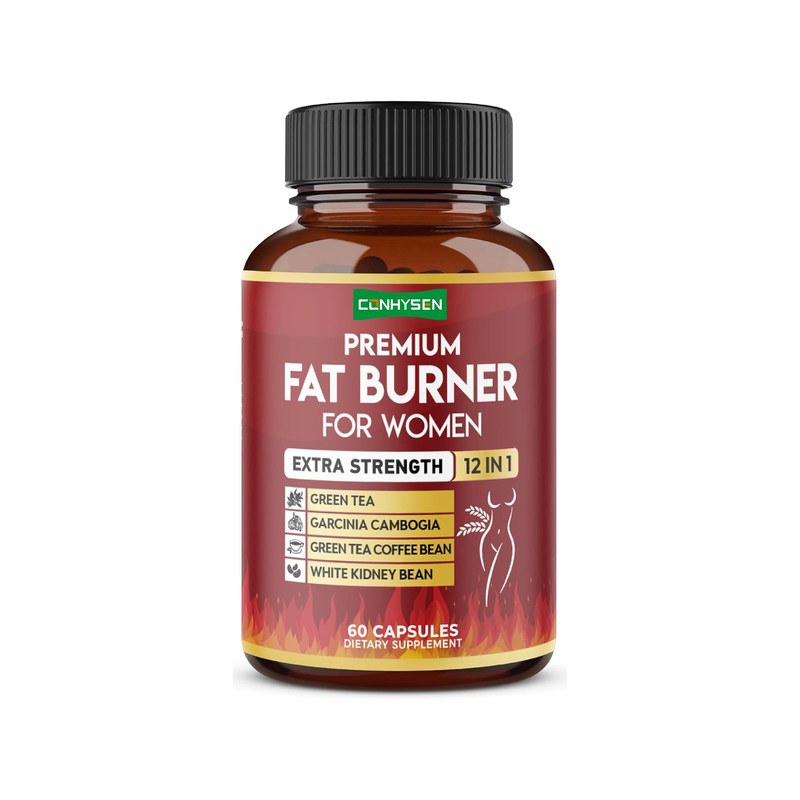 Quemador de grasa 12 en 1 de fuerza extra para mujeres, cápsulas veganas con té verde, Garcinia Cambogia, frijol blanco, apoyo al metabolismo y la digestión