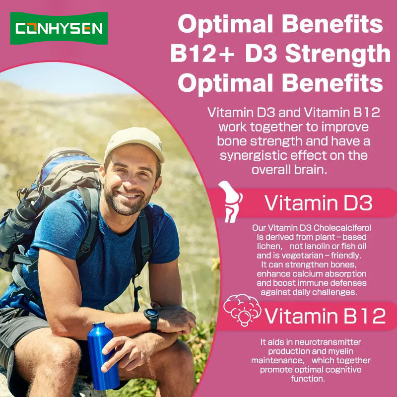 Etiqueta privada Vitamina B12 gomas Aumenta la energía Promueve la salud del corazón Mantener la salud general Suministro natural
