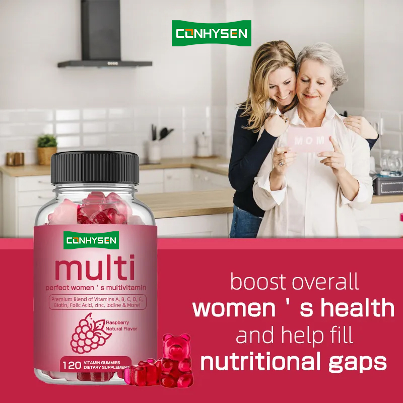 Multivitaminas gomas de mascar Vitamina B Biotina Mujeres para la salud de la inmunidad Suplemento para la vitamina C gomas de mascar