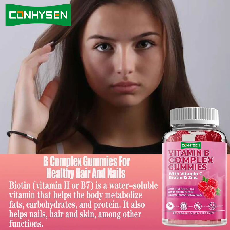 Las gomas complejas de vitamina B con vitamina B6 de fórmula natural apoyan un sistema inmunológico saludable