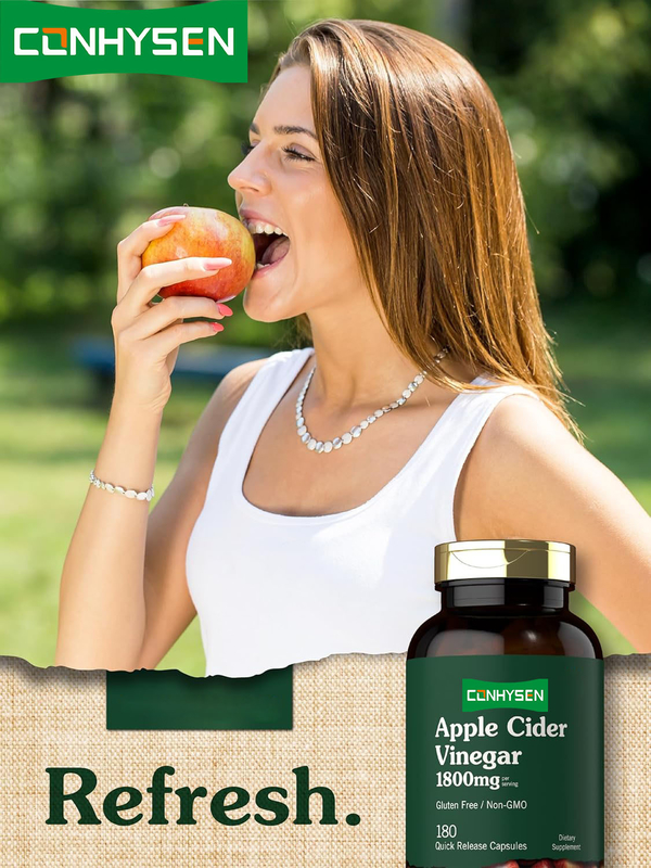Suplemento de pastillas de ACV para adelgazar el cuerpo con etiqueta privada OEM con vitamina y zinc, cápsulas de vinagre de sidra de manzana orgánico