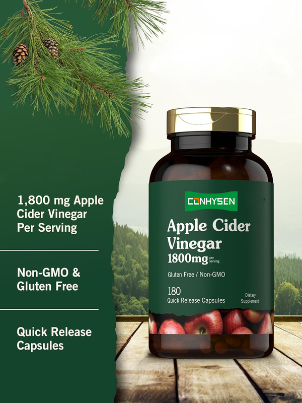 Suplemento de pastillas de ACV para adelgazar el cuerpo con etiqueta privada OEM con vitamina y zinc, cápsulas de vinagre de sidra de manzana orgánico