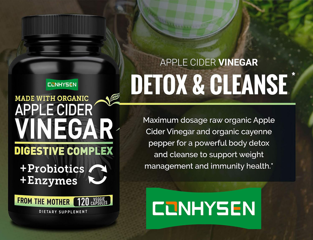OEM/ODM pérdida de peso cápsulas de ACV cápsulas de vinagre de sidra de manzana supresor del apetito vinagre de sidra de manzana cápsulas de vitaminas enzimas