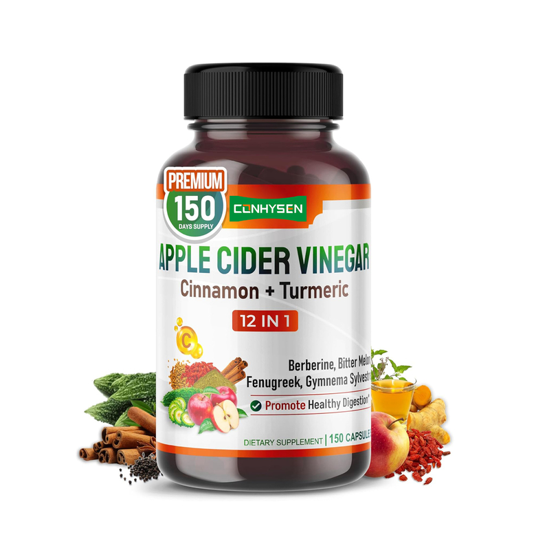 Fórmula de Cápsulas de Vinagre de Sidra de Manzana Apoya la Energía, la Digestión, la Desintoxicación y la Limpieza - ACV