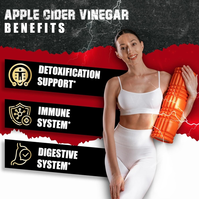 Complejo de Vinagre de Sidra de Manzana 7 en 1 con Cúrcuma, Jengibre y Cetonas de Frambuesa: Apoya la Desintoxicación, la Inmunidad y la Salud Digestiva