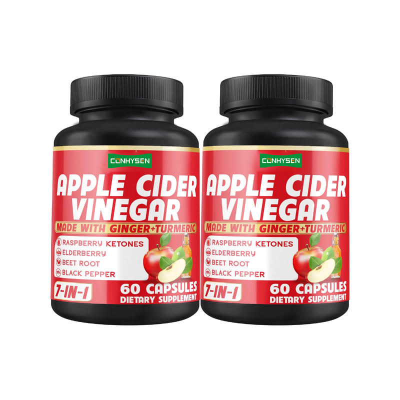 Complejo de Vinagre de Sidra de Manzana 7 en 1 con Cúrcuma, Jengibre y Cetonas de Frambuesa: Apoya la Desintoxicación, la Inmunidad y la Salud Digestiva