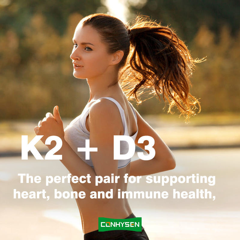 Personalización Vitamina K2 D3 cápsulas 2 en 1 apoyo cápsula estimula el corazón hueso y la salud inmune