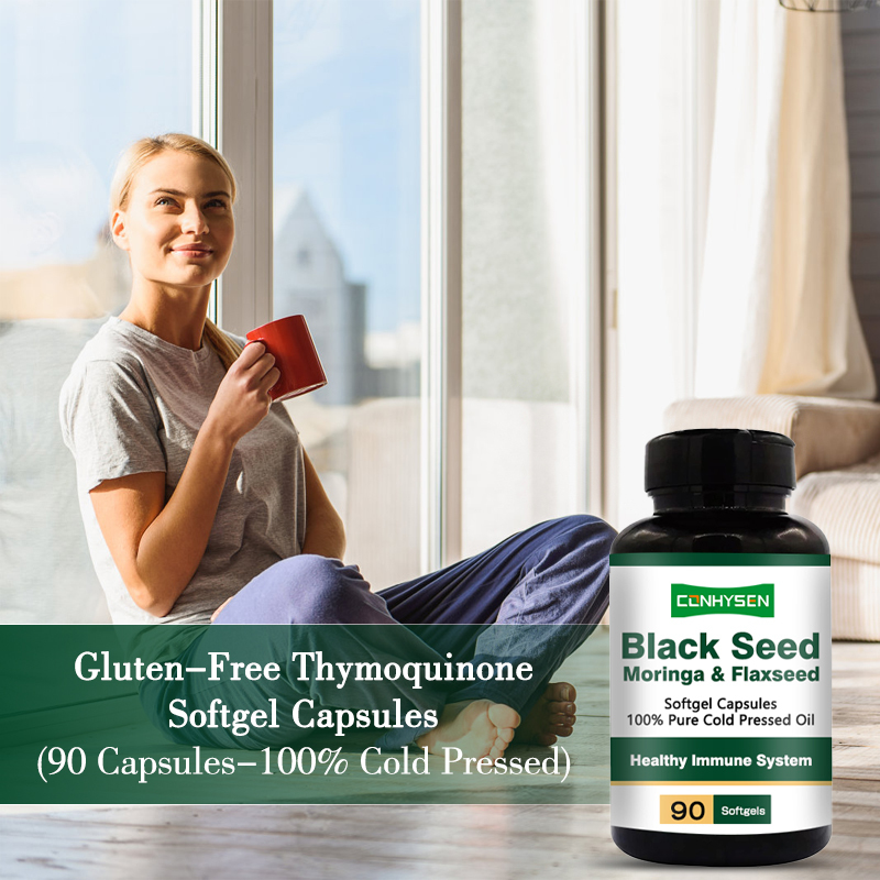 Cápsulas blandas de aceite de semilla negra 1000 mg para la salud del cabello y la piel, 24 meses de vida útil