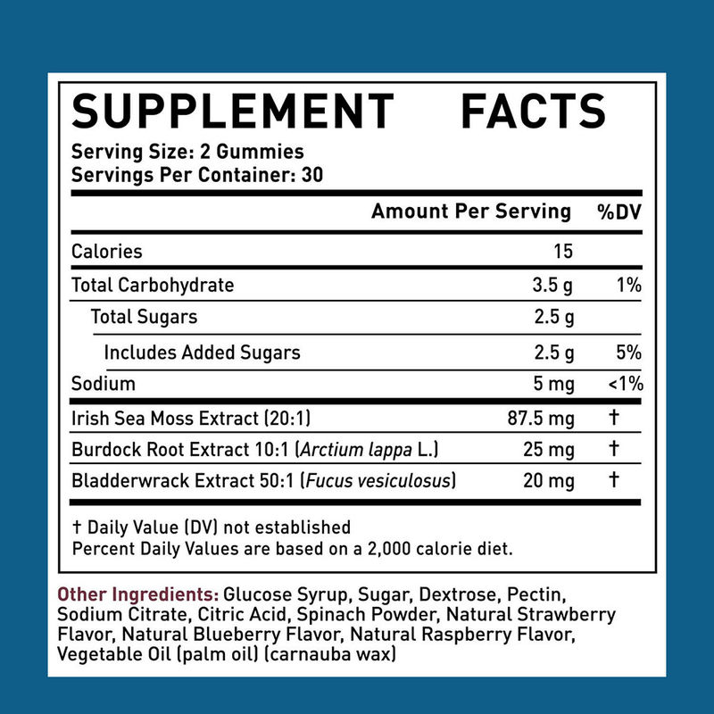 Extracto de musgo de mar irlandés orgánico de goma de mascota Suministro de fábrica para limpieza y desintoxicación