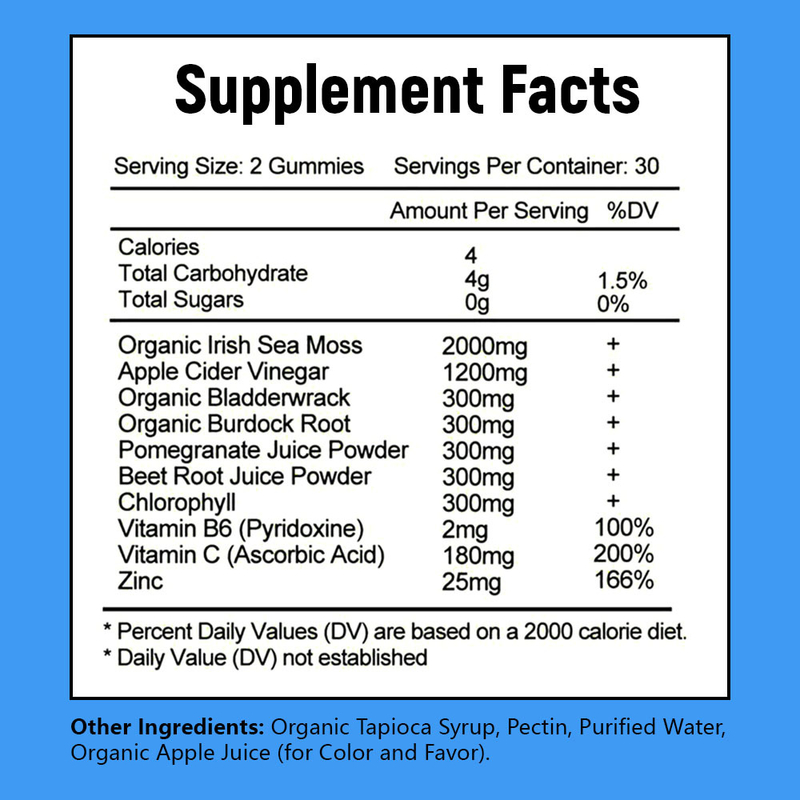 Gomitas de musgo marino con fórmula 10 en 1 Premium Custom Boost Piel Suave