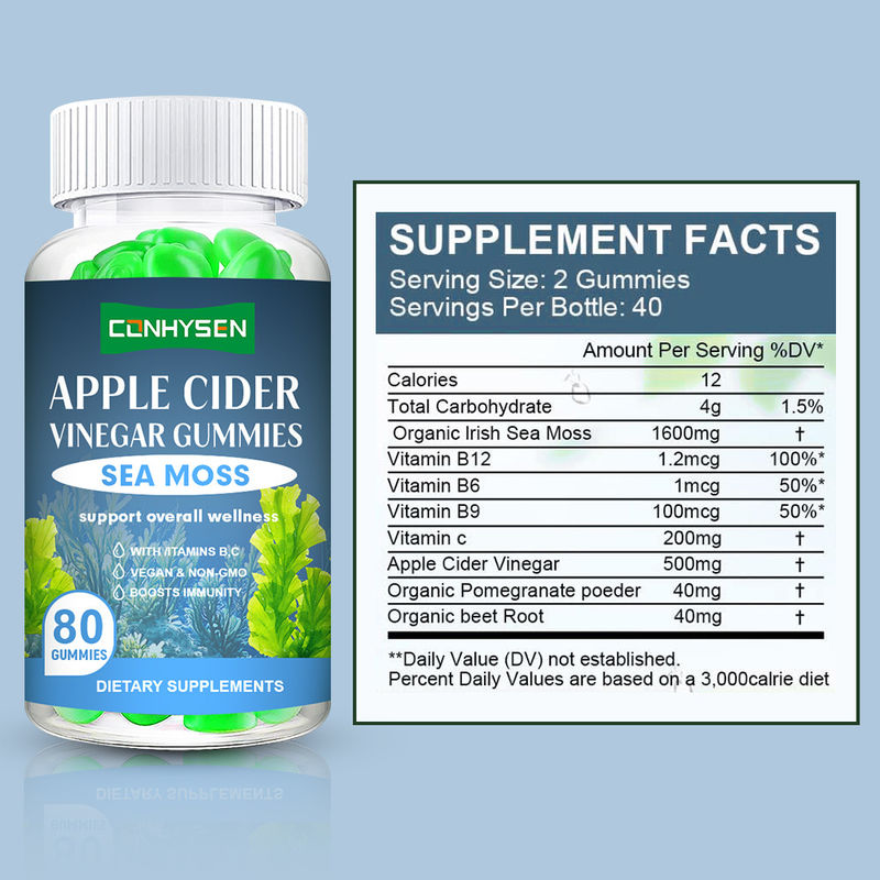 Las gomas de musgo marino con vitamina B C Fábrica de venta al por mayor apoyan la reposición de energía