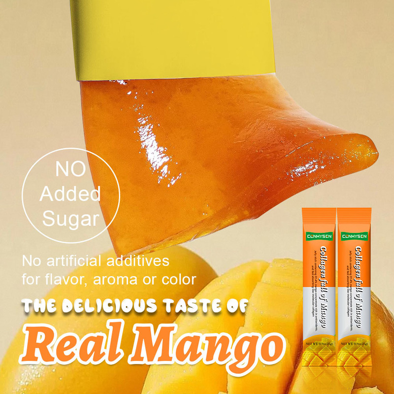 Jelly de colágeno con mango apoya la salud de las articulaciones y los huesos