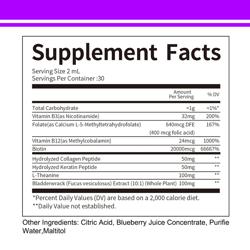 Gotas Líquidas de Complejo de Biotina para el Cuidado del Cabello, la Piel y las Uñas, Apoyo a la Salud, Venta al por Mayor, Personalizado