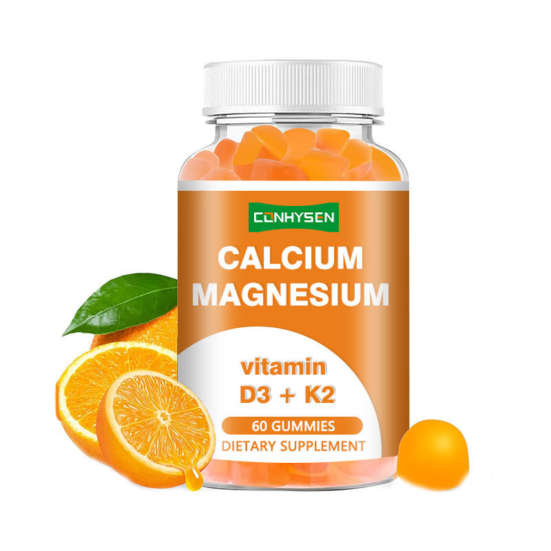 OEM orgánico con sabor a frutas gomitas masticables sin azúcar vegano calcio hierro zinc selenio vitamina D3 K2 para adultos hombres mujeres