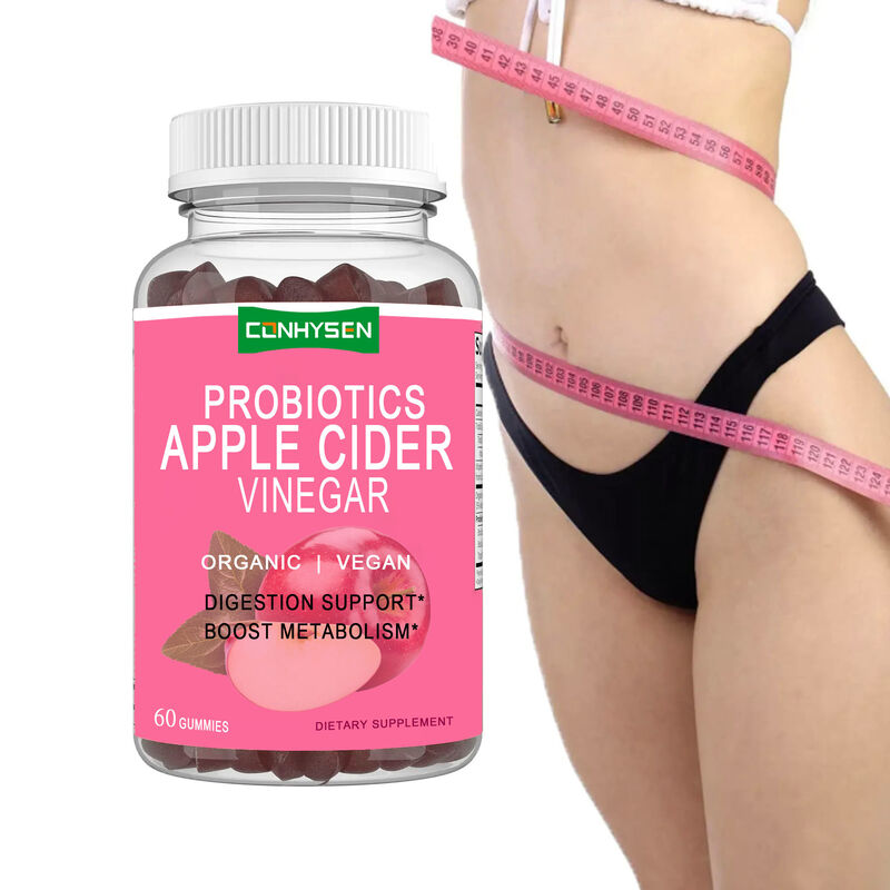 OEM/ODM Sostenible adelgazamiento Vinagre de sidra de manzana gomas Madre Mejor suplemento Vitamina Dulces Adultos Productos de belleza Dosis gomosa