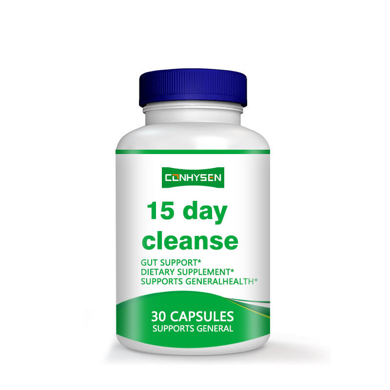Suplemento de salud de marca privada 15 días cápsulas de limpieza intestinal y desintoxicación para la salud digestiva y intestinal