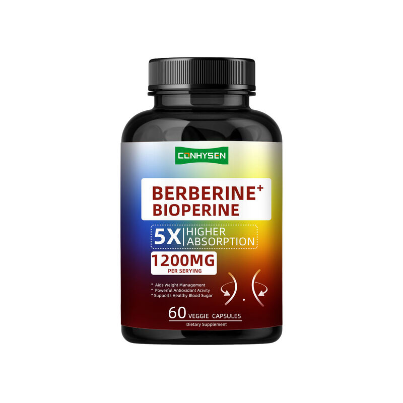 Suplementos de raíz de Berberina HCI de alta calidad cápsulas, control de peso saludable cápsulas de Berberina Bioperina Fibra dietética