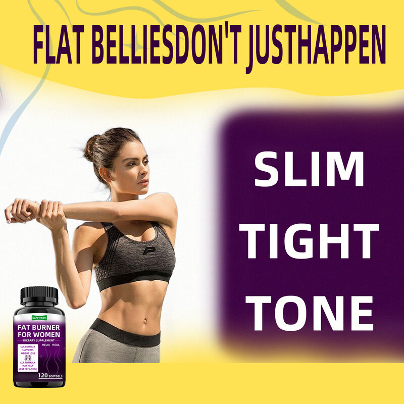 Cápsulas Quemagrasas de Marca Blanca Complejo CLA Suplementos Dietéticos Promueve Músculo para Mujeres Pastillas para Adelgazar Fibra Dietética