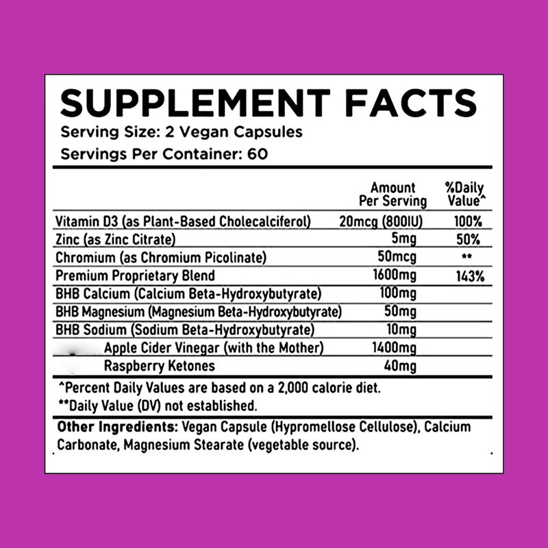 OEM ODM cápsulas keto ricos en BHB ACV vitaminas zinc cromo apoya la actividad metabólica eficiente píldoras para bajar de peso