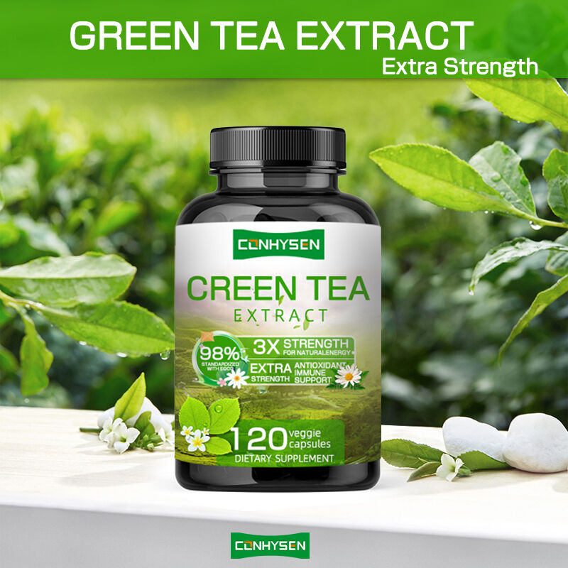 Cápsulas de Té Verde de Marca Propia con Rico Suplemento de EGCG para Apoyo Inmunológico Antioxidante, Pérdida de Peso, Adelgazamiento y Quema de Grasa