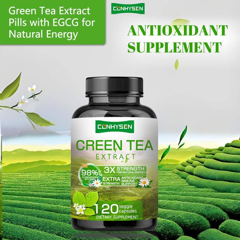 Cápsulas de Té Verde de Marca Propia con Rico Suplemento de EGCG para Apoyo Inmunológico Antioxidante, Pérdida de Peso, Adelgazamiento y Quema de Grasa