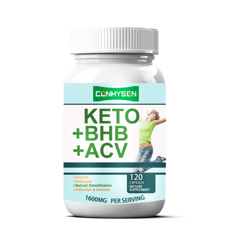 Etiqueta privada Keto ACV BHB Suplemento dietético de fibra Cápsulas Keto Bhb Cápsulas Suplemento de pérdida de peso Cápsulas dietéticas