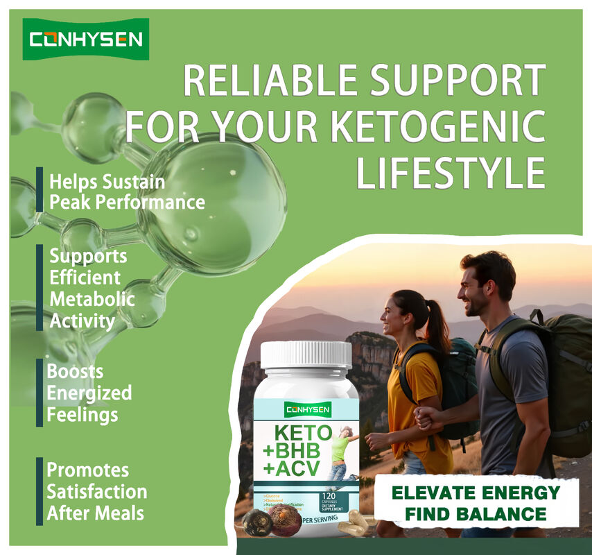 Etiqueta privada Keto ACV BHB Suplemento dietético de fibra Cápsulas Keto Bhb Cápsulas Suplemento de pérdida de peso Cápsulas dietéticas