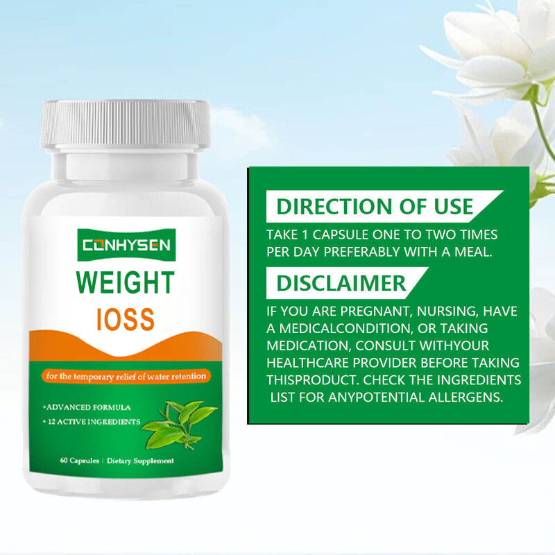 Las cápsulas de pérdida de peso OEM apoyan el metabolismo promueve el equilibrio de líquidos con vinagre de sidra de manzana suplementos de hierbas cápsulas