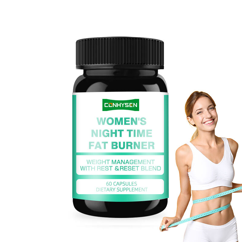Quemador de grasa nocturno de marca privada para perder grasa abdominal mientras duermes con extracto de frijol blanco para mujeres, cápsulas de apoyo