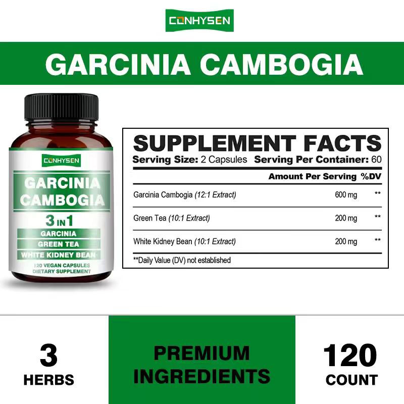 OEM Garcinia Cambogia cápsulas para la producción de energía Apoyo al equilibrio corporal Cápsulas de fibra dietética