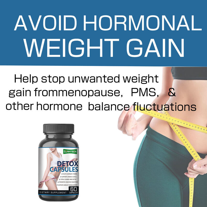 Las cápsulas de desintoxicación de marca privada de stock productos de adelgazamiento a base de hierbas que aumentan el metabolismo y apoyan la salud digestiva para los adultos