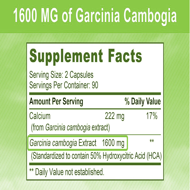 Suplemento dietético de alta calidad Garcinia Cambogia pura cápsulas promueve la energía y la resistencia