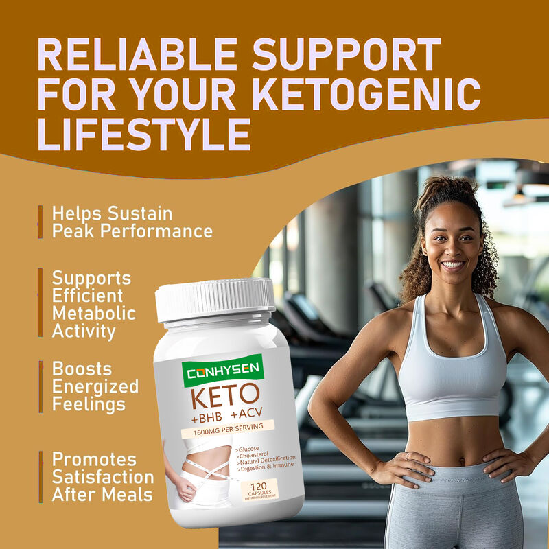 Cápsulas Keto+ACV+BHB de Marca Privada con BHB y Vinagre de Manzana para Control de Peso, Impulso de Energía, Enfoque y Quema de Grasa