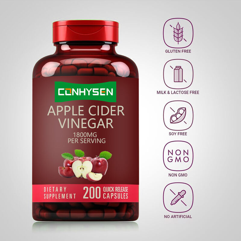 OEM/ODM Suplemento de ACV Apoyo a la digestión y desintoxicación Gestión del peso Cápsulas de vinagre de sidra de manzana para hombres Mujeres