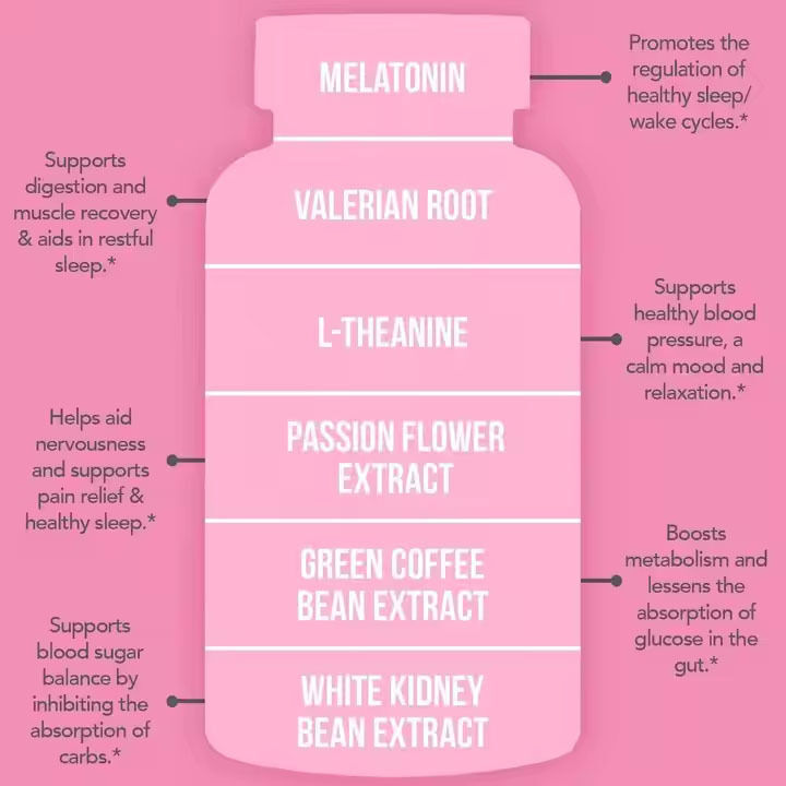 Cápsulas quemagrasas nocturnas con extracto de frijol blanco para aumentar el metabolismo y el apoyo muscular femenino