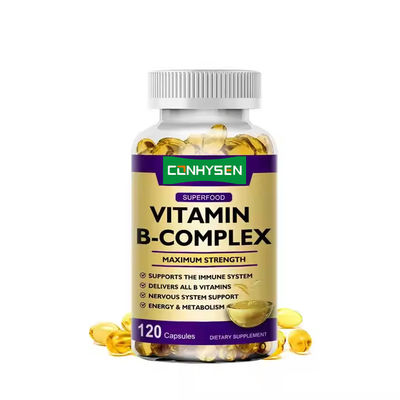 Etiqueta privada Vitamina B Complejo Softgels apoyan el sistema nervioso Multivitaminas Gummies