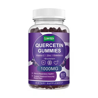 Suplemento de quercetina de marca privada gomas con vitamina C para el apoyo inmunológico