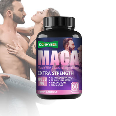 Capsulas de Maca Negro de OEM Píldoras de ampliación de energía fuerte Suplemento de hierbas nutricionales