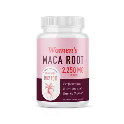 Cápsulas de raíz de maca para mujeres con Ashwagandha alivio del estrés energía apoyo del estado de ánimo