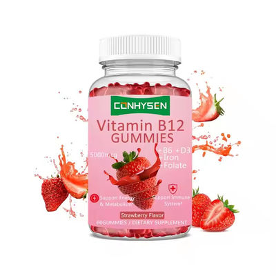 Etiqueta privada Vitamina B12 gomas con suplementos de hierro apoyan el sistema inmunológico